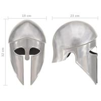 Soldatenhelm Grieks replica LARP staal zilverkleurig - thumbnail