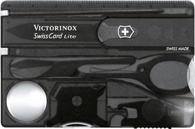 Victorinox SwissCard Lite 0.7333.T3 Zakgereedschapsset Aantal functies 13 Onyx (transparant)