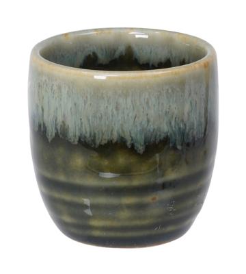 Wit/Groene Sakekop - Keramiek - 4.5 x 4.5 cm