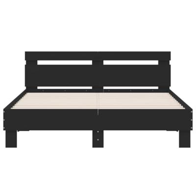Bedframe met LED zonder matras 150x200 cm zwart
