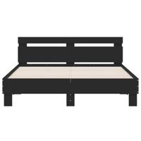 Bedframe met LED zonder matras 150x200 cm zwart - thumbnail