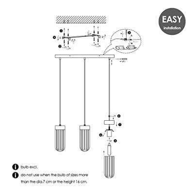 Home sweet home capri hanglamp 3L klein hout/glas - thumbnail