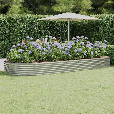 VidaXL Plantenbak 373x140x36 cm gegalvaniseerd staal zilverkleurig VidaXL Plantenbak 373x140x36 cm gegalvaniseerd staal zilverkleurig