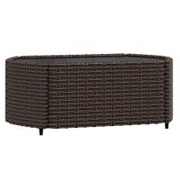 3-delige Loungeset met kussens poly rattan bruin - thumbnail