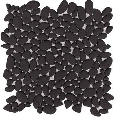 Wandtegel pebbles L&apos;Antic Colonial Boulder 30x30cm negro mat gerectificeerd