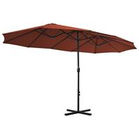 Parasol met aluminium paal 460x270 cm terracotta - thumbnail