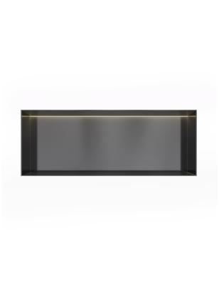 Hotbath &MORE Inbouwbox of inbouwnis - 30x80x10 - frameless + LED - Geborsteld zwart PVD BOX080FLMBP