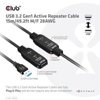 club3D CAC-1406 USB-kabel USB 3.2 Gen1 (USB 3.0 / USB 3.1 Gen1) 15.00 m Zwart - thumbnail
