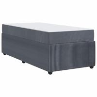 Bedframe met matras met matras Donkergrijs 80 x 200 cm Fluweel - thumbnail