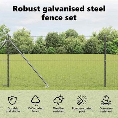 VidaXL Afrasteringspaal grijs 10 x 1 m (25 mm gaas) staal en pvc