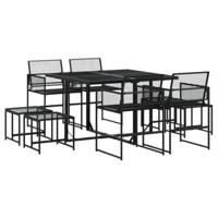 9-delige Tuinset poly rattan zwart - thumbnail