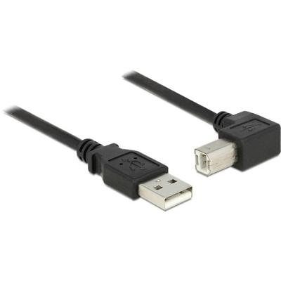DeLock Kabel USB 2.0 A stekker > USB 2.0 B stekker 90 G schuin beneden 0,5 m zwart