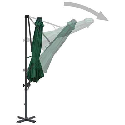VidaXL Zweefparasol met aluminium paal 300 cm groen