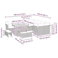 Tuinbankenset 12 pcs Grijs poly rattan - thumbnail