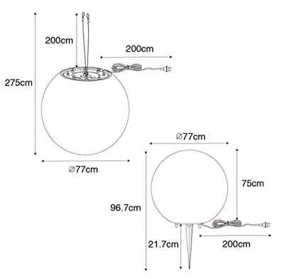QAZQA Moderne buiten hanglamp wit 77 cm IP65 - Nura