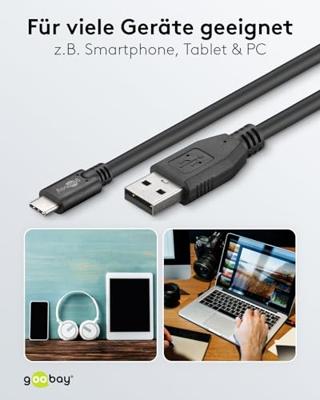 Goobay 55466 Sync & Charge High Speed USB-C naar USB A 2.0 oplaadkabel