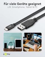 Wentronic Goobay USB 2.0 kabel USB-C naar USB A, zwart, 0,5 m - geschikt voor apparaten met USB-C aansluiting (55467) - thumbnail