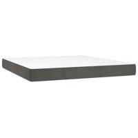 Boxspring met matras fluweel donkergrijs 80x200 cm - thumbnail