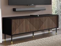 Tv-meubel WOODKID 4 deuren catania eik/zwart - thumbnail