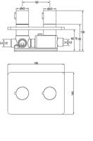Ben Lavion Square C afbouwset voor 3-weg omstelling en thermostaat chroom - thumbnail