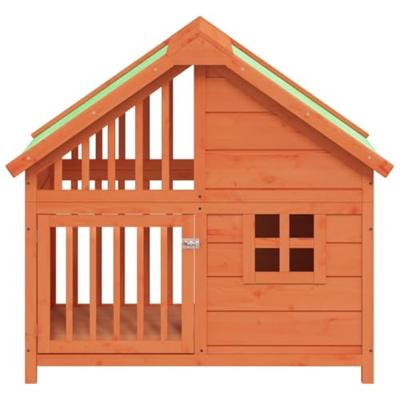 VidaXL Hondenhok 96x60,5x87 cm massief grenenhout bruin VidaXL Hondenhok 96x60,5x87 cm massief grenenhout bruin