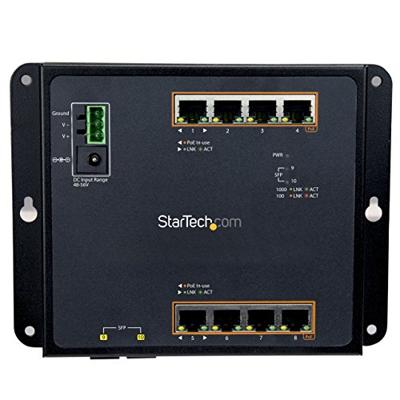 StarTech.com Industrial 8 Port Gigabit PoE+ Switch met 2 SFP MSA Slots - 30W - Robuuste GbE L2 Managed Switch - Rugged High Power Gigabit Ethernet Netwerk Switch IP-30/-40C tot +75C
