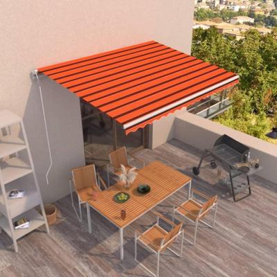 Luifel automatisch uittrekbaar 450x350 cm oranje en bruin