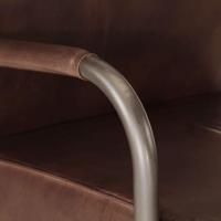 Fauteuil echt leer bruin - thumbnail
