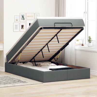 Ottoman bed met matras 120x190 cm stof donkergrijs