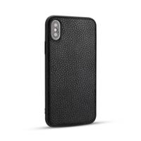 Voor iPhone X Litchi patroon lederen anti-Falling TPU mobiele telefoon shell beschermende case (zwart) - thumbnail