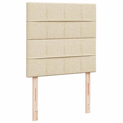 Boxspring met matras stof crèmekleurig 140x200 cm