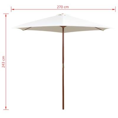 Parasol 270x270 cm houten paal crèmewit