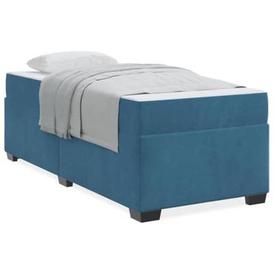 Bedframe met matras met matras Blauw 80 x 200 cm Fluweel