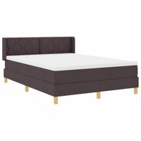 Boxspring bed met matras Donkerbruin en Wit 140 x 200 cm Stof - thumbnail