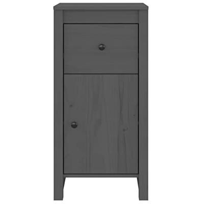 Dressoirs 2 st 40x35x80 cm massief grenenhout grijs
