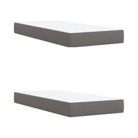 Boxspring met matras kunstleer grijs 200x200 cm - thumbnail