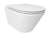 Vesta Rimless Wandcloset Tornado Wiesbaden Flush Mat Wit Met Flatline Toiletzitting Softclose En Quick Release Mat Wit - thumbnail
