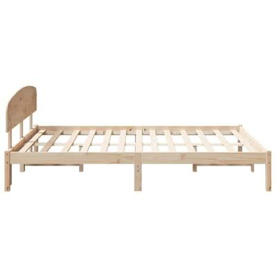 Bedframe met hoofdeinde Bruin 140 x 200 cm Massief grenenhout