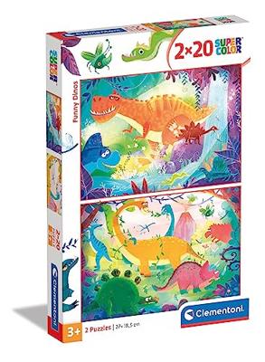 Clementoni puzzel grappige dino's, 2x20st. Clementoni puzzel grappige dino's, 2x20st.