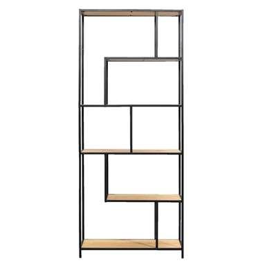 Boekenkast Jaxx - zwart/naturel - 185x77x35 cm