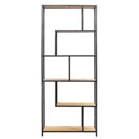 Boekenkast Jaxx - zwart/naturel - 185x77x35 cm - thumbnail