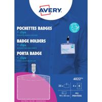 Badge Avery met clip 4822 60x90mm 25 stuks + 32 insteekkaarten - thumbnail