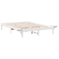 Bedframe met nachttafels Wit 160 x 200 cm Wit - thumbnail