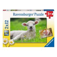 Ravensburger - boerderijdieren legpuzzel 2x12 stuks - thumbnail