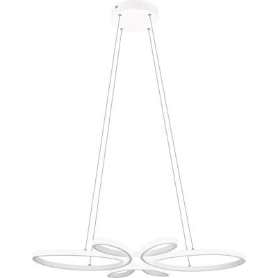 LED Hanglamp - Trion Crowl - 32W - Natuurlijk Wit 4000K - Dimbaar - Rond - Mat Wit - Metaal