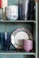 Pip Studio Flower Festival Espresso Kop & Schotel Lichtblauw - thumbnail