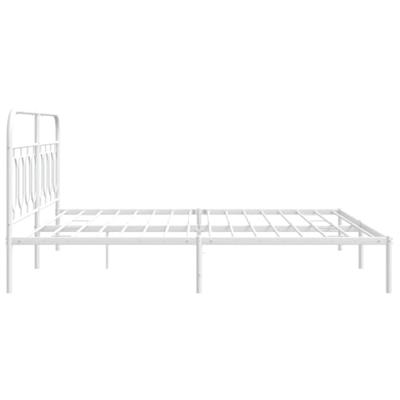 Bedframe met hoofdbord metaal wit 183x213 cm Bedframe met hoofdbord metaal wit 183x213 cm