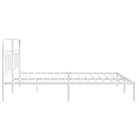 Bedframe met hoofdbord metaal wit 183x213 cm - thumbnail