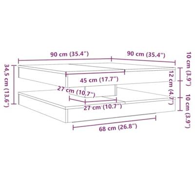 Salontafel 360 graden draaibaar 90x90x34,5 cm sonoma eikenkleur Salontafel 360 graden draaibaar 90x90x34,5 cm sonoma eikenkleur
