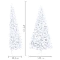 Kunstkerstboom met standaard half 240 cm PVC groen - thumbnail